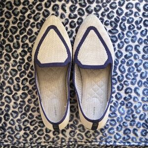 Rothy's Beige and Navy Women's Loafers